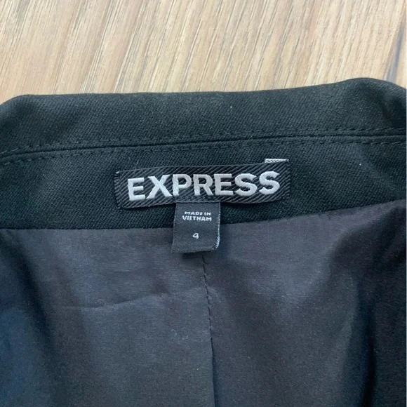 Express Women's Black Blazer One Button Tailored‎ Fit Size 4 Preppy - Picture 3 of 13